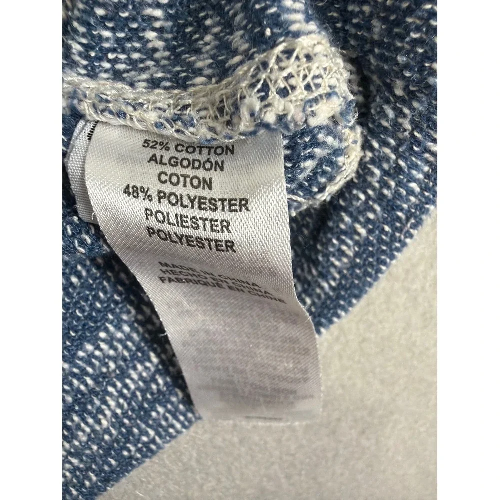 Unionbay‎ Womens Blue White Space Dye Marled Knit Pullover Hoodie BT83149 Medium